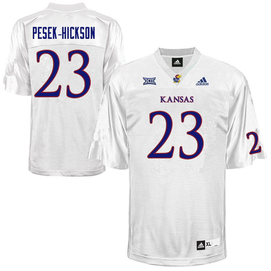 Men #23 Amauri Pesek-Hickson Kansas Jayhawks College Football Jerseys Sale-White - Click Image to Close